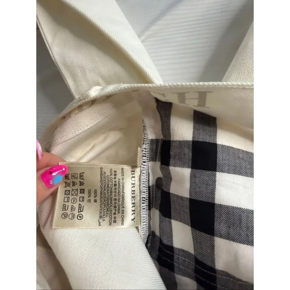 NWT Burberry Brit Shoreditch Skinny Leg White Denim Jeans Size 28 X 32 New